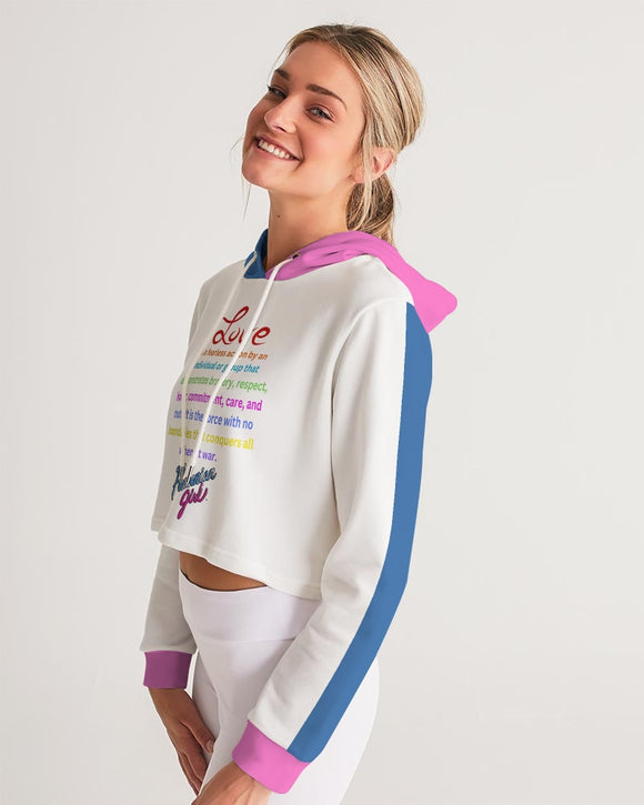 LOVE IS Ladies Cropped Hoodie