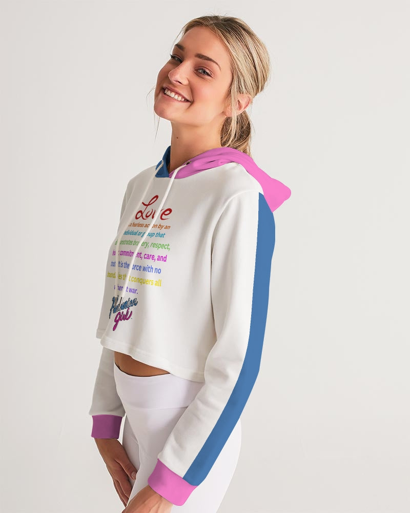 LOVE IS Ladies Cropped Hoodie