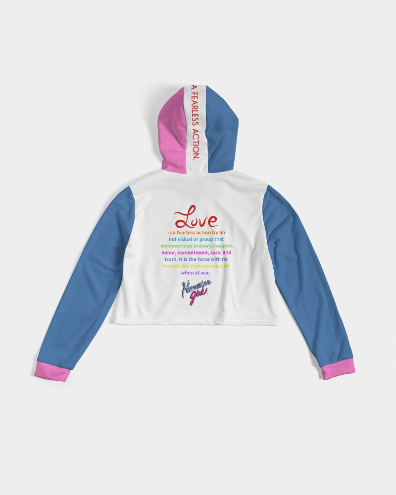 LOVE IS Ladies Cropped Hoodie