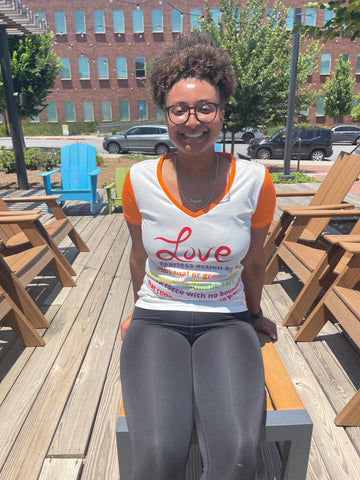LOVE IS Ladies V-Neck Tee - 0