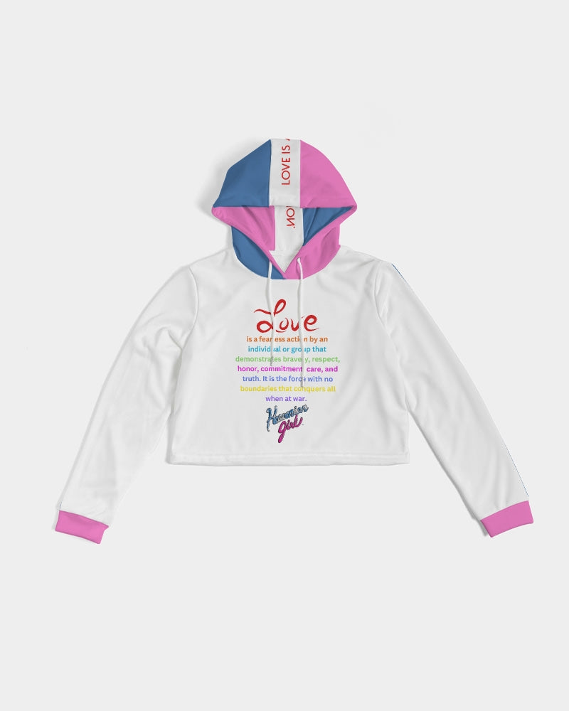 LOVE IS Ladies Cropped Hoodie
