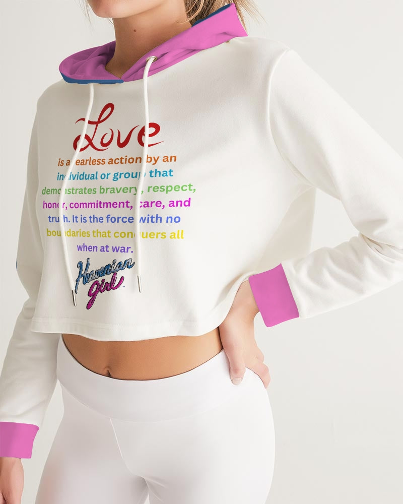LOVE IS Ladies Cropped Hoodie