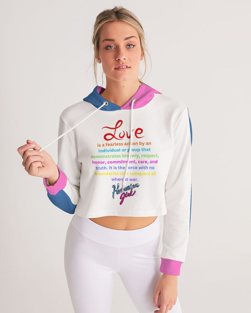 LOVE IS Ladies Cropped Hoodie - 0