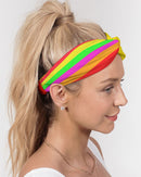 Neon Rainbow Twist Knot Headband Set-2