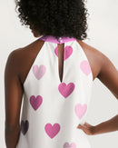 Pink Hearts Ladies Halter Dress-2