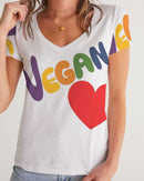 Vegan Heart Ladies V-Neck Tee-1