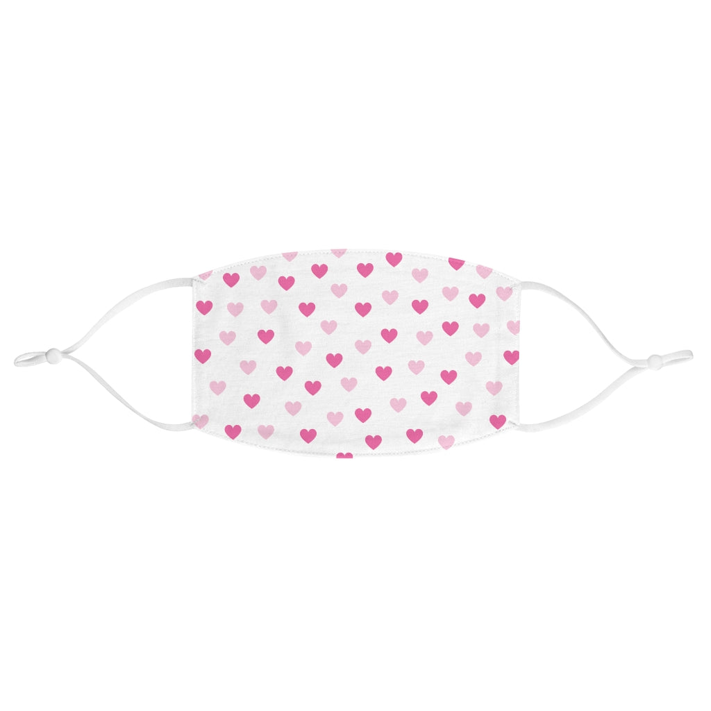 Pink Hearts Fabric Face Mask