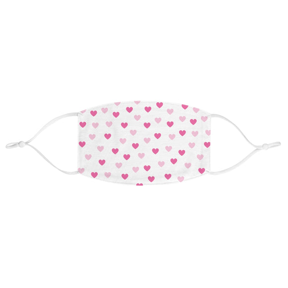 Pink Hearts Fabric Face Mask