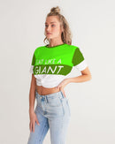 Eat Like A Giant Ladies Twist Front Cropped Tee-4