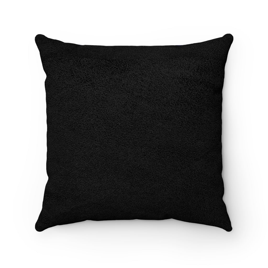 Cavalier Black and Blue Faux Suede Square Pillow