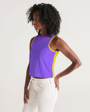 Cali Flower Ladies Cropped Tank-5