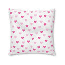 Pink Hearts Tufted Square Floor Pillow-2