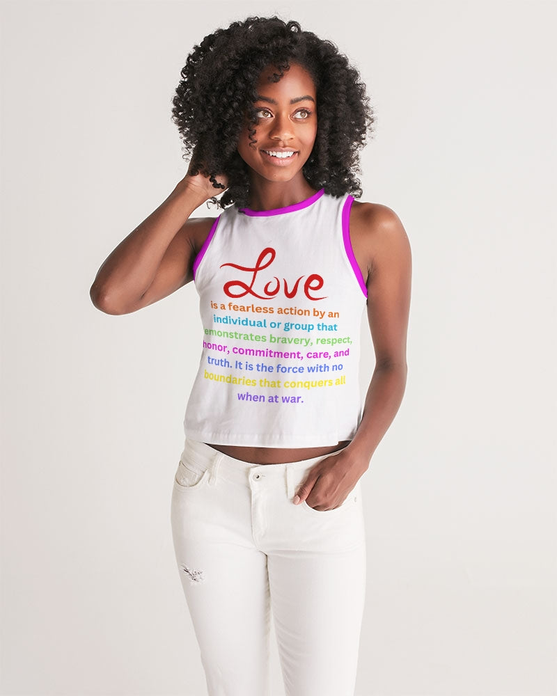 LOVE IS Ladies Cropped Tank