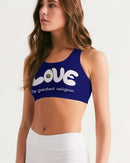 Love Is The Greatest Religion Ladies Seamless Sports Bra-3