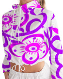 Love Flower Ladies Cropped Windbreaker-8