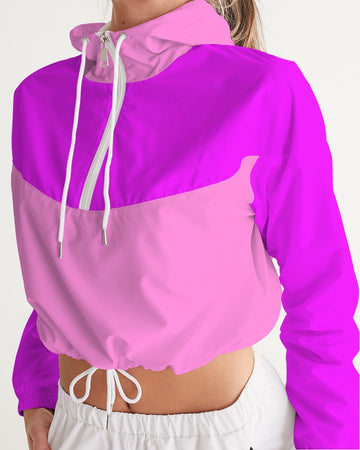 Pink Pink Ladies Cropped Windbreaker