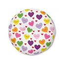 Sweet Tart Hearts Tufted Round Floor Pillow-2