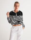 Zebra Print Ladies Cropped Windbreaker-5