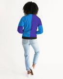 Blue Turqu Ladies Bomber Jacket-5