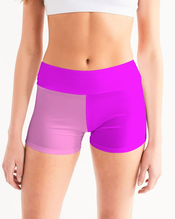Pink Pink Ladies Mid-Rise Yoga Shorts