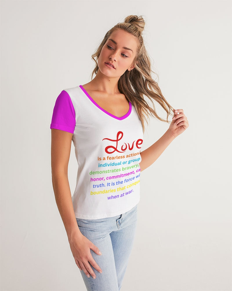 LOVE IS Ladies V-Neck Tee