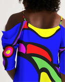 Tibetan Apple Ladies Open Shoulder A-Line Dress-4