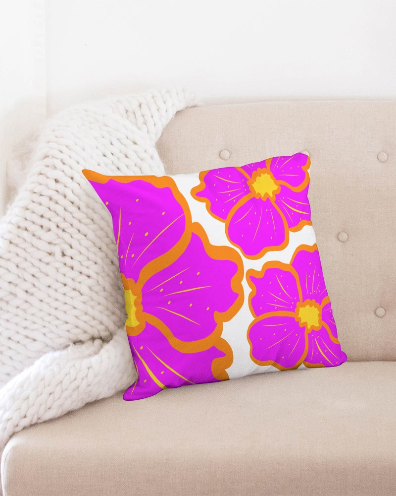 Cali Flower 18x18 Throw Pillow Case