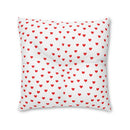 Red Hearts Tufted Square Floor Pillow-1
