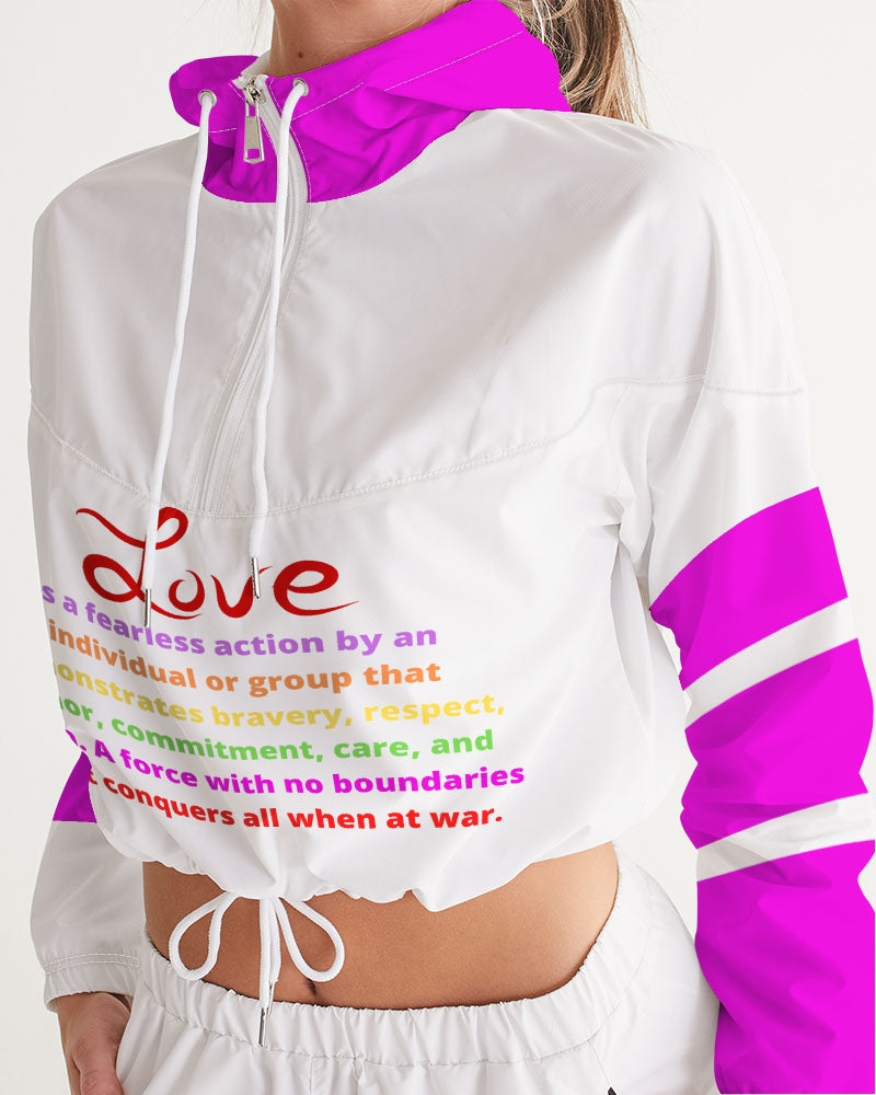 LOVE IS Ladies Cropped Windbreaker