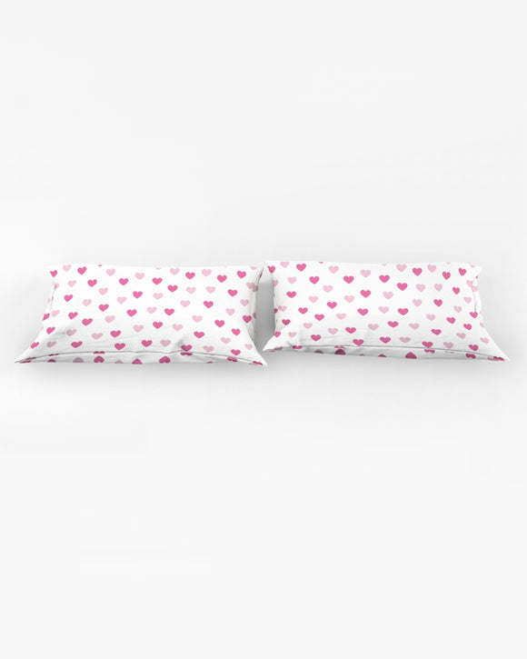 Pink Hearts King Pillow Case