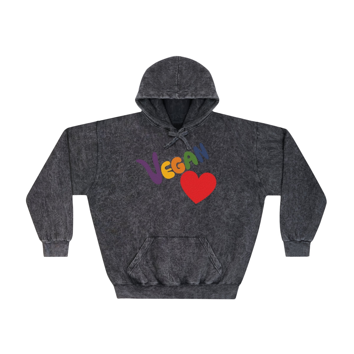 Vegan Heart Mineral Wash Men's Hoodie