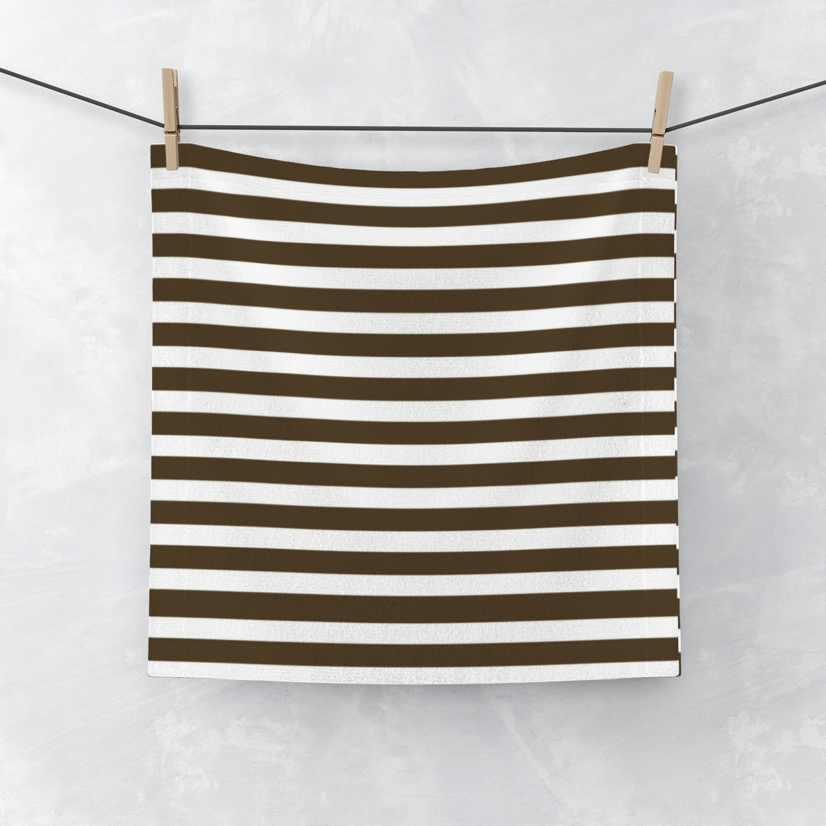 Black/White Stripe Face Towel - 0