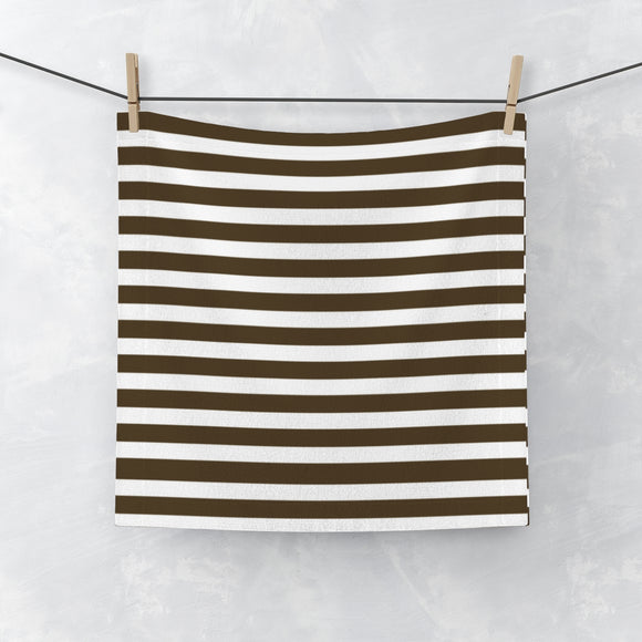 Black/White Stripe Face Towel