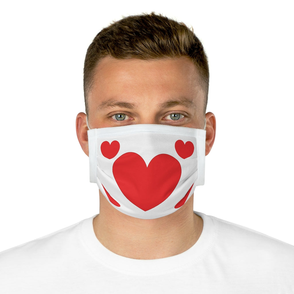 Valentine's Red Hearts Cotton Face Mask