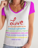 LOVE IS Ladies V-Neck Tee-1