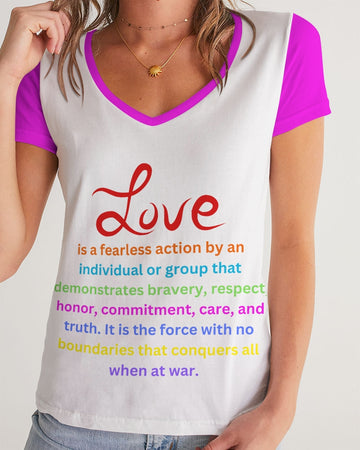 LOVE IS Ladies V-Neck Tee