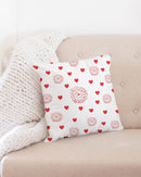 Valentine's Red Hearts and Roses 18x18 Throw Pillow Case-1
