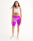 Pink Pink Ladies Mid-Rise Bike Shorts-4