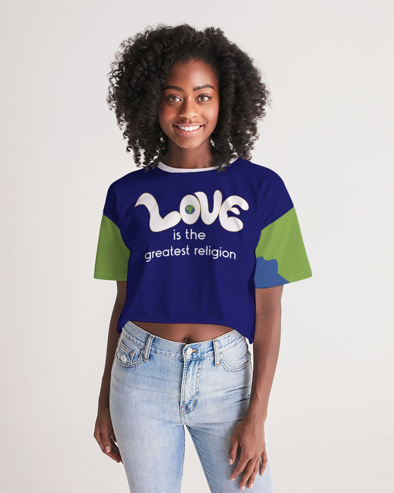 Love Is The Greatest Religion Ladies Lounge Cropped Tee