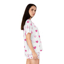 Pink Hearts Ladies Short Pajama Set-19