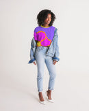 Cali Flower Ladies Lounge Cropped Tee-7