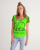 Eat Like A Giant Ladies V-Neck Tee-3