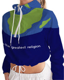 Love Is The Greatest Religion Ladies Cropped Windbreaker-8