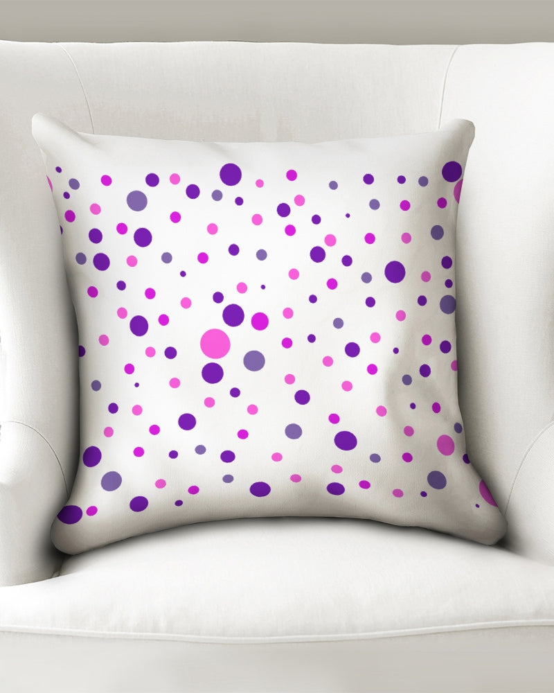 Pink and Purple Dot World 18x18 Throw Pillow Case - 0