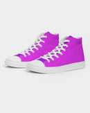 Solid Hot Pink Ladies Hightop Canvas Shoe-3