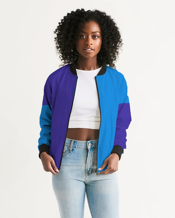 Blue Turqu Ladies Bomber Jacket - 0