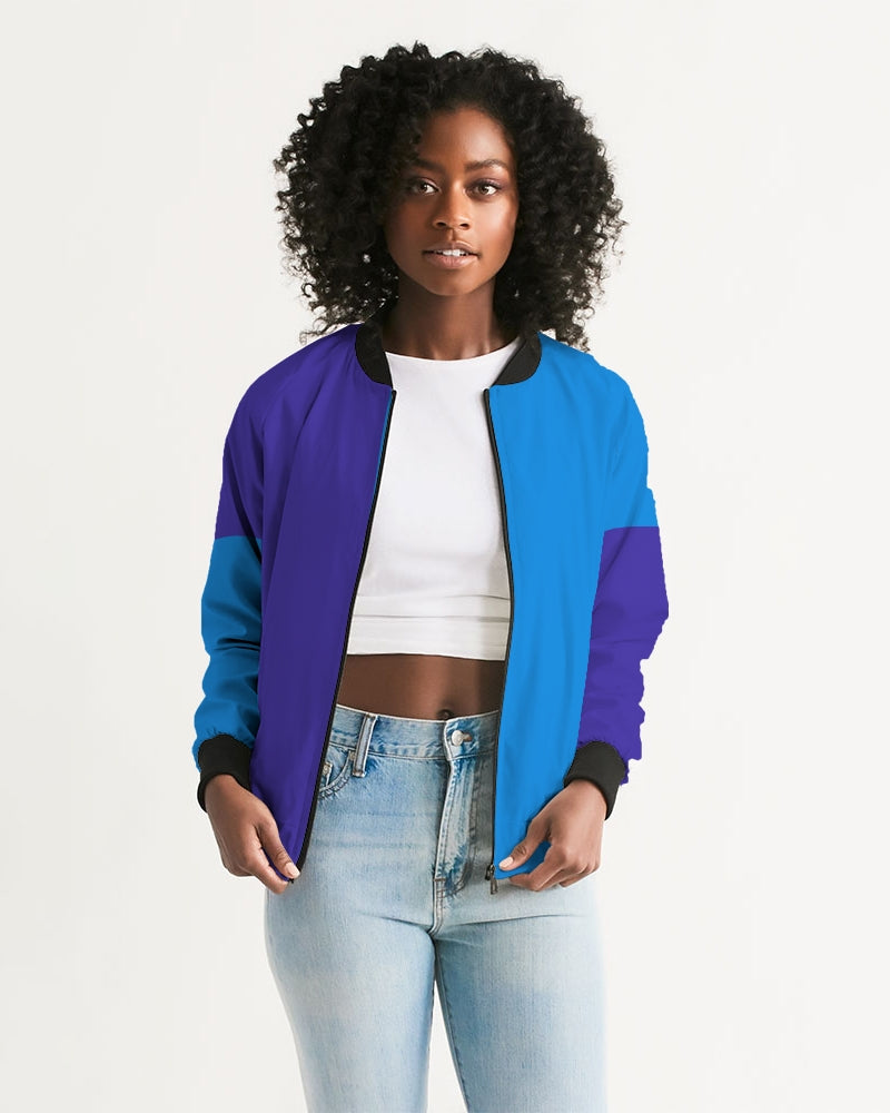 Blue Turqu Ladies Bomber Jacket - 0