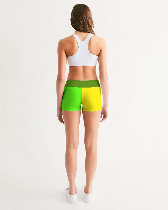 Lemon Lime Ladies Mid-Rise Yoga Shorts