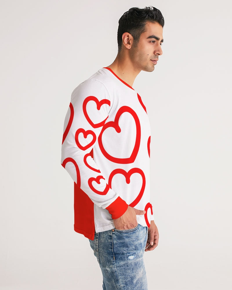 V-DAY Red Hearts Men's Long Sleeve Tee