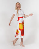 Fire Flower Ladies A-Line Midi Skirt-3
